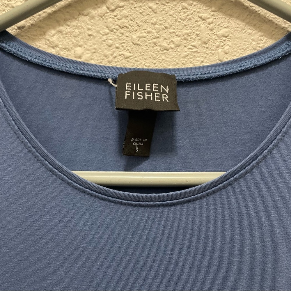 Eileen Fisher Blue Long Sleeve Shirt - Picture 2 of 9